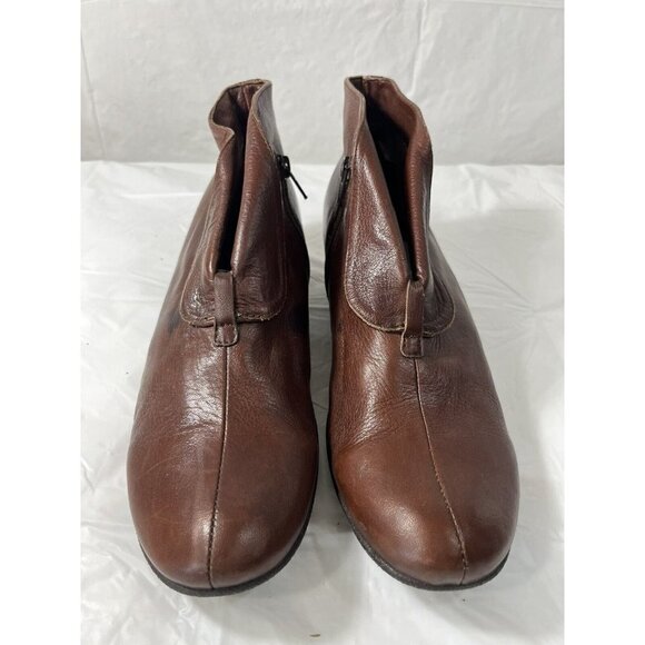 Wonders brown fold down bootie side zip Spain Genuine Leather size 10 - Picture 4 of 14